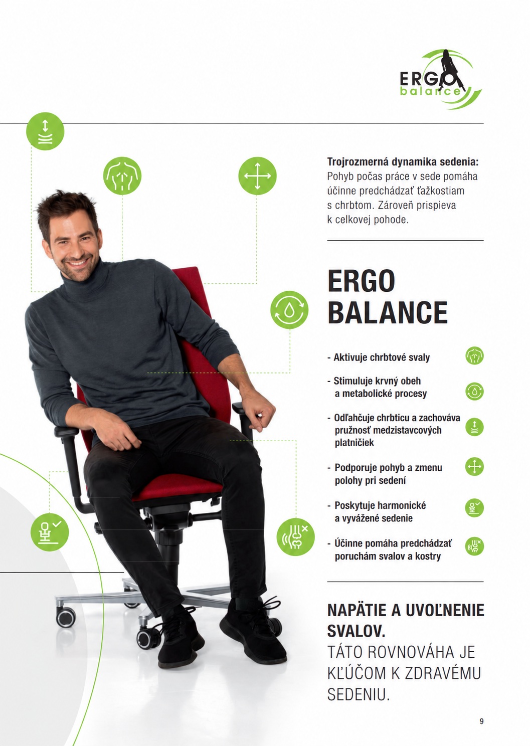 Výhody ergonomického sedenia